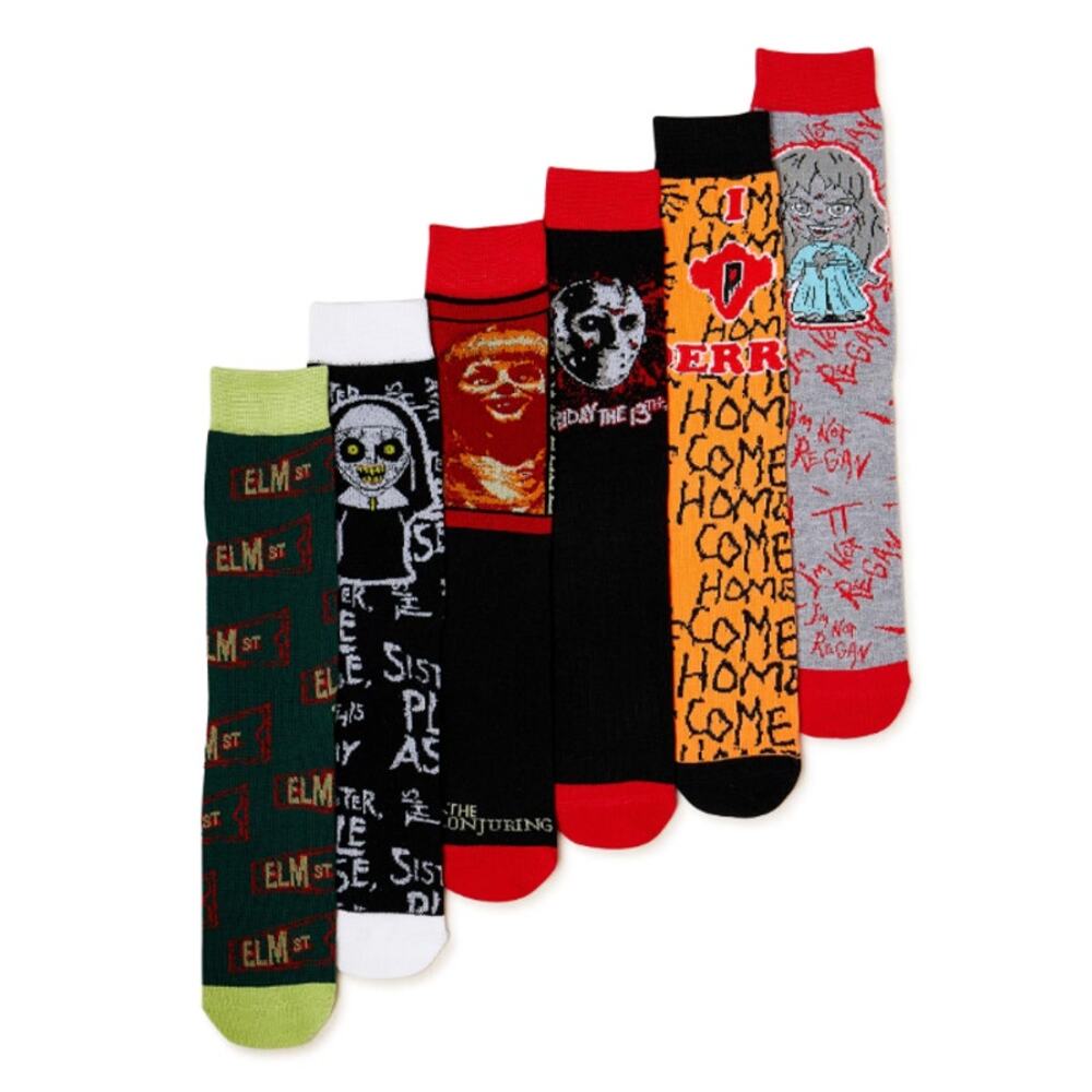 Horror Movies Casual Crew Socks-6 Pairs
